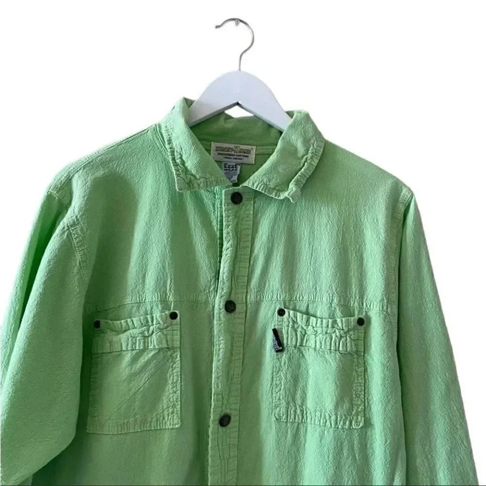 Honey Komb Vintage Kelly Lime Green Perma Shrunk Ezze Wear Cotton S/P - Picture 9 of 12